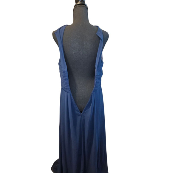 Bill Levkoff Blue Maxi Dress Formal Gown Bridesmaid Wedding Blue Women's Size 10 - Picture 3 of 10